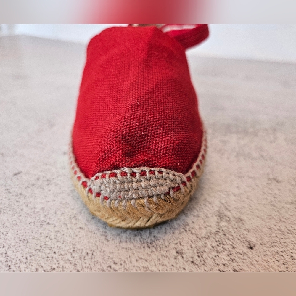 Diegos Classic Spanish Handmade Red Anklestrap Espadrilles for Women Size 37 NWT - Picture 12 of 15